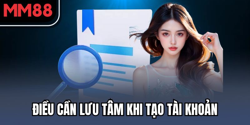 Điều cần lưu tâm khi tạo tài khoản